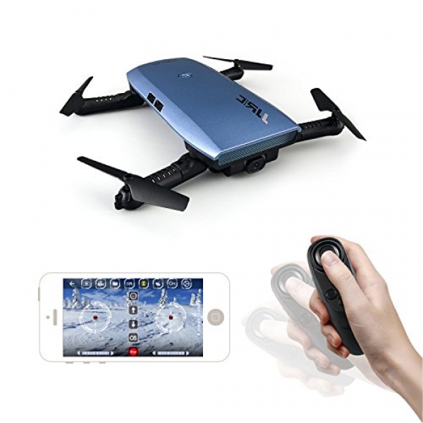 Noiposi RC Drone Quadcopter JJR/C H47 Elfie Foldable Selfie Pocket Drone Gravity Sensor Mode One hand A ways flung Glean an eye on Mini Quadcopter with 2.0MP 720 HD Camera (Blue)