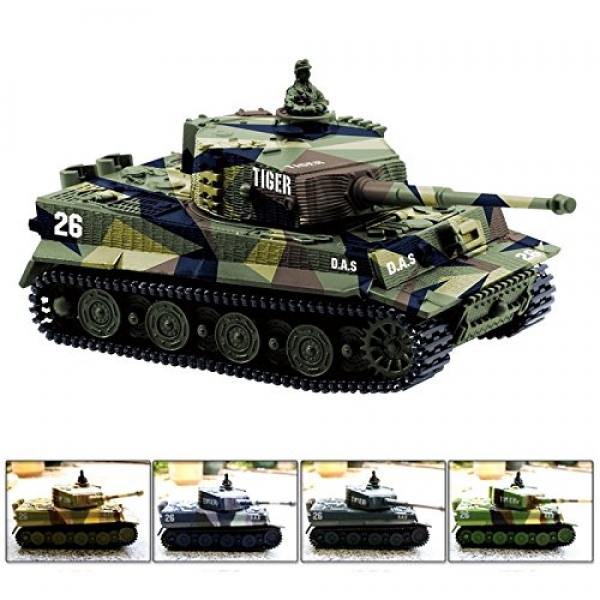 Cheerwing 1:72 German Tiger I Panzer Tank A ways-off Support watch over Mini RC tank with Sound,