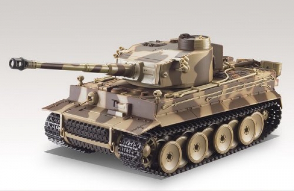German Tiger I Fight Tank R/C 1:24 Airsoft Metallic Cannon Mannequin Heavy Panzer with Sound –