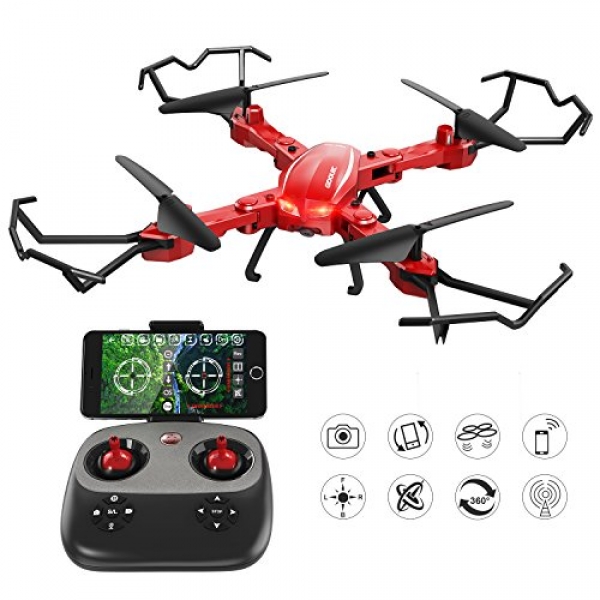 GoolRC T5W PRO FPV Drone Foldable with Wifi Camera Live Video 2.4G 4CH 6 Axis Headless Mode &