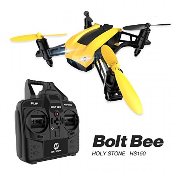 Holy Stone HS150 Scuttle Bee Mini Racing Drone RC Quadcopter RTF 2.4GHz 6-Axis Gyro with 50KMH Excessive Lunge Headless Mode Wind Resistance Entails Bonus Battery