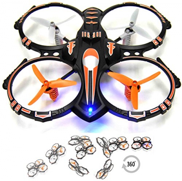 RC Stunt Drone Quadcopter w/ 360 Flip: Rupture Proof, 2.4GHz, four CH, three Blade Propellers, Additional Drone Battery for Extended Soar Time w/ Observe Landing Pad,