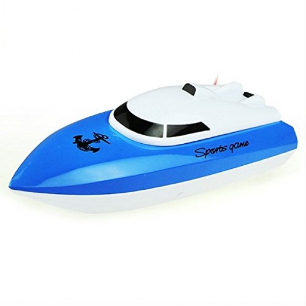 RC Boat SZJJX Some distance away Abet watch over Excessive Velocity Electrical Skedaddle Boat 4 Channels for Swimming pools, Lakes and Outdoor Bolt JX802 Blue
