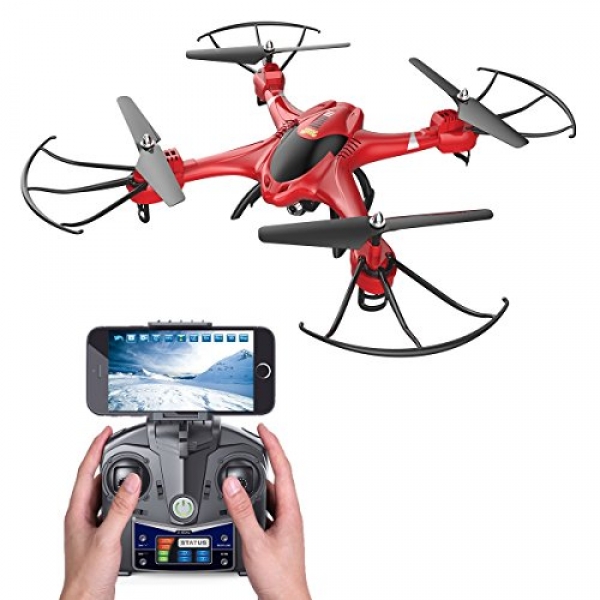 Holy Stone HS200 FPV RC Drone with HD Wifi Camera Stay Feed 2.4GHz 4CH 6-Axis Gyro Quadcopter with Altitude Support,