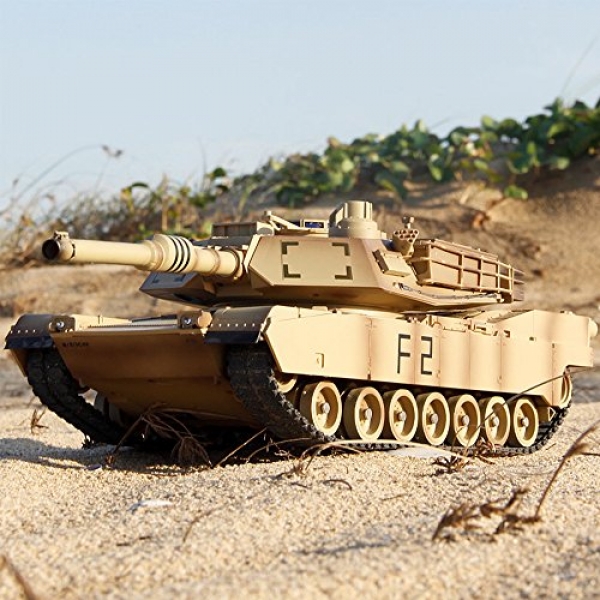 ElementDigital RC Tank Remote Tank Automotive Remote Protect an eye on M1A2 Abrams U.S. Airsoft 1:24 Electrical RTR Tank Toy Realistic Engine Sound Army Fight Tank for Kids Kids Christmas Gift Indoor Exercise
