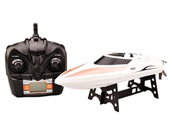 RC Boat, KINGBOT H102 2.4GHz Excessive Velocity (40KM/H)Some distance-off Retain watch over Electrical Racing Boat Routinely a hundred and eighty Level Flipping Transmitter
