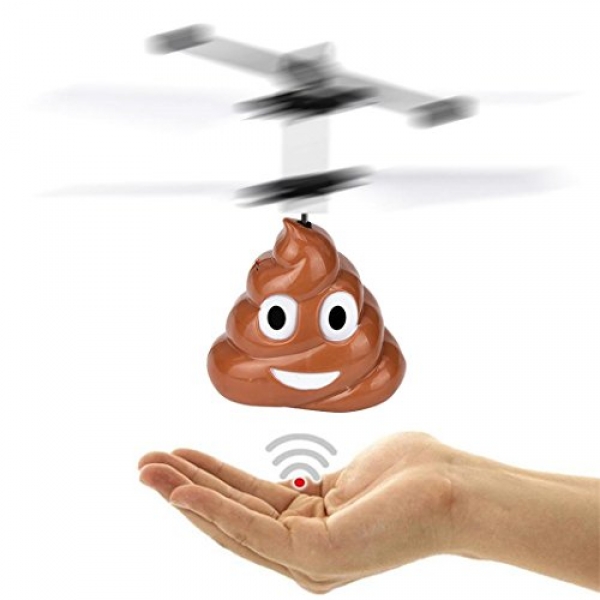 Hot Sale ! ღ Ninasill ღ Uncommon Recent Style Hand Flying Poop Ball Mini Induction Suspension RC Airplane Flying Toy Drone (brown)