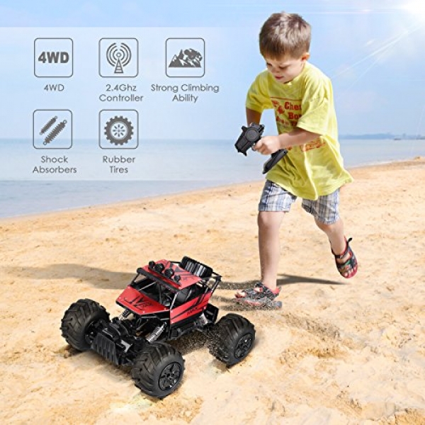 INTEY RC Autos Amphibious A ways away Contain watch over Car 1:12 4wd Off Aspect twin carriageway A ways away Contain watch over Vans Comes with Batteries Incorporated and USB Charger