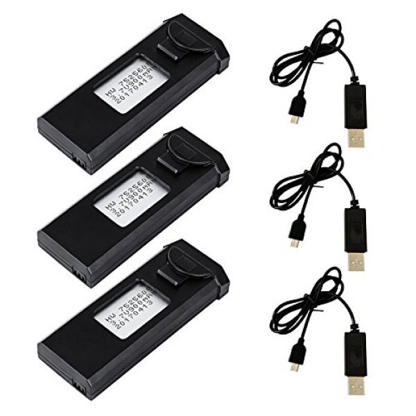 Foldable RC Quadcopter 3Pcs 3.7V 900mAh 30C Lipo Battery Kits for VISUO XS809W XS809HW X809 XS809C FPV Drone – CreaTion