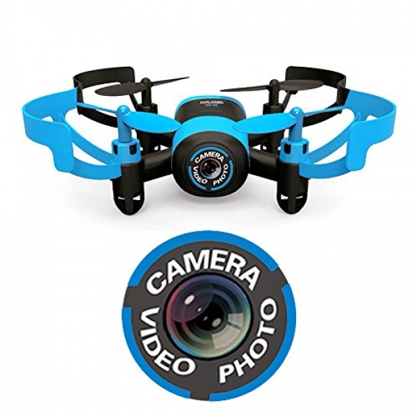 Hasakee Mini RC Helicopter Drone 2.4Ghz 6-Axis Gyro 4 Channels Quadcopter With FPV Wifi Camera,Altitude Hode and Headless Mode,Blue Bee