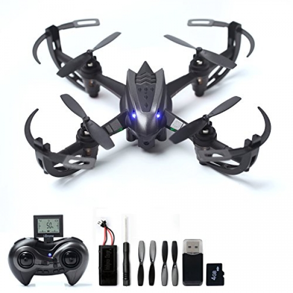 WOBOX RC Drone with 2MP HD Camera RC Quadcopter 4CH 6-Axis Gyroscope 2.4 GHz Remote Regulate Quadcopter W11(4G SD Card &
