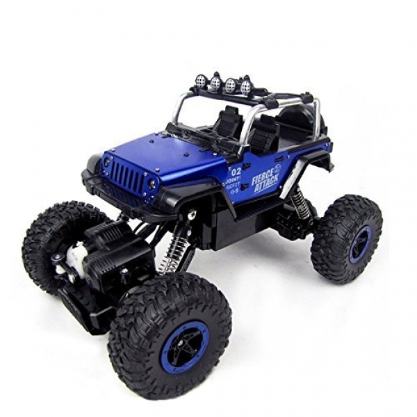 STOTOY RC Autos Off-Avenue Rock Crawler Racing Vehicle 2.4Ghz four wheel force High Tempo 1:18 Radio Some distance off Regulate Buggy (Blue)