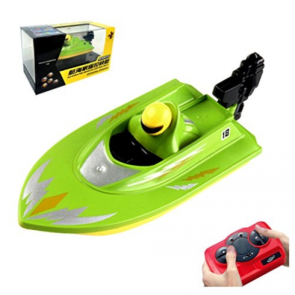 POCO DIVO Pool Motor Boat 2.4Ghz Mini RC Racer Bathtub Yacht Toy Ship – Inexperienced