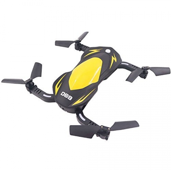 SZJJX RC Drones, Foldable Faraway Adjust Wifi Quadcopter FPV VR Helicopter 2.4GHz 6-Axis Gyro 4CH with 2MP HD Camera, Light RTF SJ69 Yellow