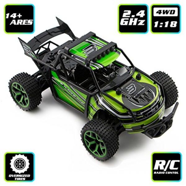 Zhencheng 1/18 Scale Electrical 2.4Ghz four wheel force Extreme High Speed Sport Automobile RC Rally Automobile Toy Automobile,Inexperienced