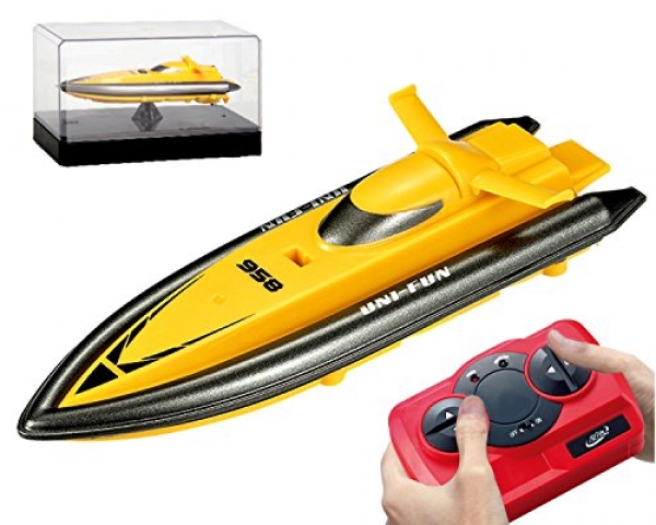 POCO DIVO 2.4Ghz Mini RC Racing Boat Pool Tracer Bathtub Yacht Toy Motor Ship – Yellow