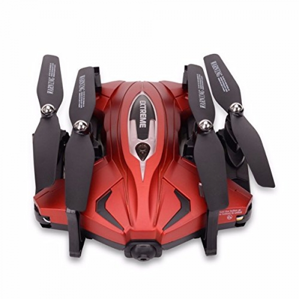 Putars Transportable 2.4G 6Axis RC Quadcopter Drone with zero.3MP WIFI Digicam,360 Degrees Rotation,1000mAh Battery,Proper Time Transmission (Red)