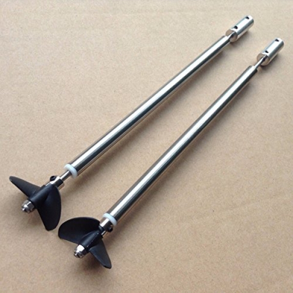 1Pair 2-Blade Stainless Meeting 3mm Shaft 10cm Exhausting Shaft for Catamaran Double Motor RC Boat #1728