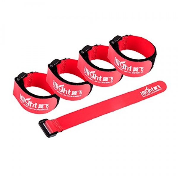 iFlight 5pcs RC LiPo Battery Tie Down Rubberized Straps Non-Lumber 20x200mm for FPV Racing Drone Quadcopter (pink)
