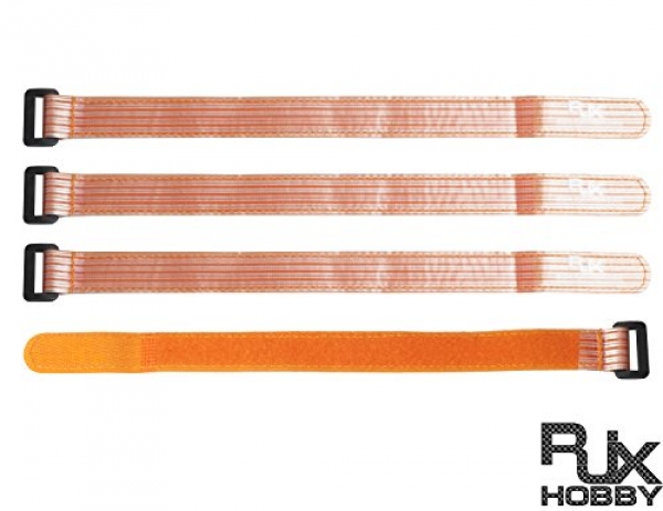 RJX 4pcs Fiber Excessive Strength Battery Straps Orange 300x20mmx4pcs for RC Multirotor FPV Quadcopter Racing Drone