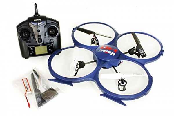 Tenergy UDI UPDATED Discovery U818A-1 2.4Ghz 4CH 6 Axis Gyro RC Quadcopter w/ HD Video Digicam w/ Extra Battery