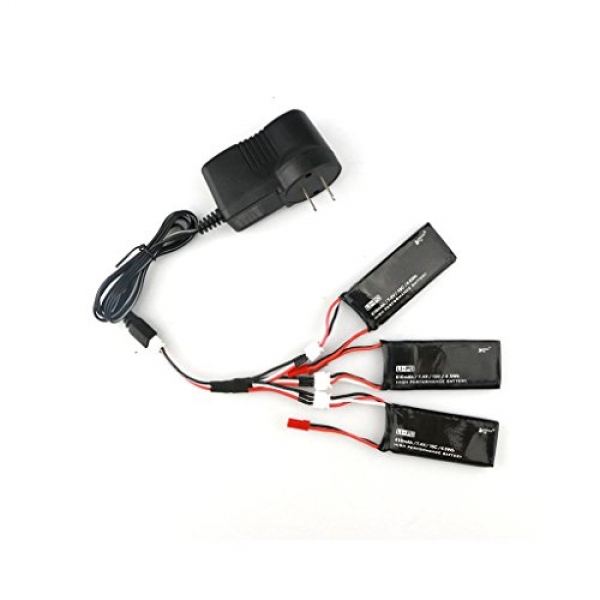 Dreamyth 3PCS JST Dash 7.4V 610mAh 15C four.5Wh Battery For Hubsan H502S H502E RC Quadcopter (Shadowy)