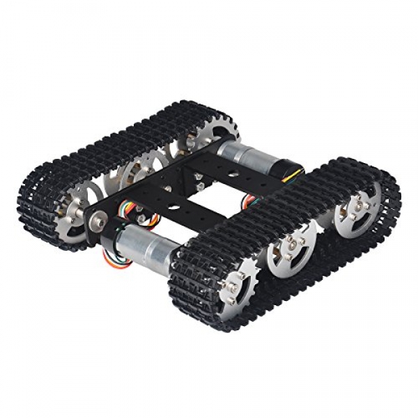 Dim Tracked Robotic Tidy Car Platform Aluminum Alloy Chassis with Dual DC 9V Motor for Arduino DIY