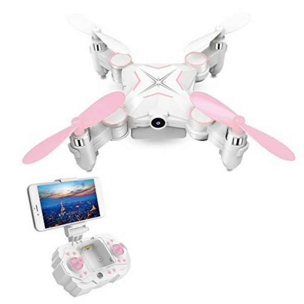 Mini RC Quadcopter LESHP RC Mini Drone RC Helicopter Toys Moveable 6-AXIS RC Quadcopter FPV Foldable RC Mini Drone with WIFI zero.3MP Digicam 2.4G 6-AXIS Transmitter Some distance-off Controller