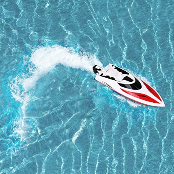 INTEY 1：28 Rc Boats 2.4G Far-off Care for an eye on Boat with 180º Flip Feature, LCD Display, Double Hatch Waterproof Racing Boat for Pool &