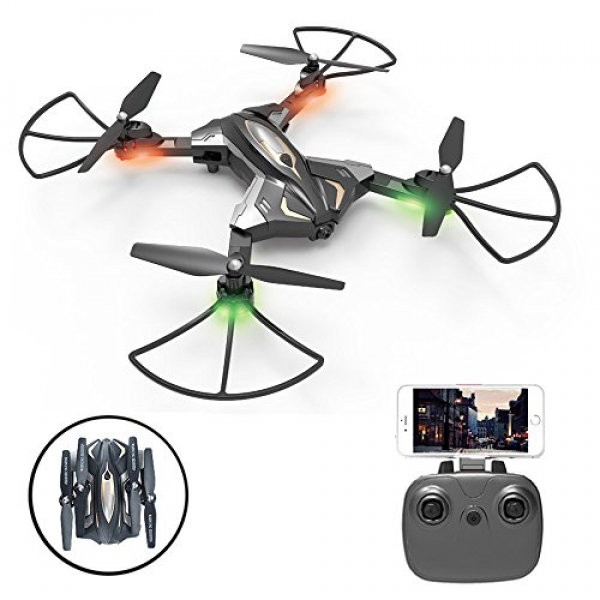SZJJX RC Drones, Foldable Remote Regulate Wifi Quadcopter FPV VR Helicopter 2.4GHz 6-Axis Gyro 4CH with 0.3MP HD Camera RTF SJ-L600