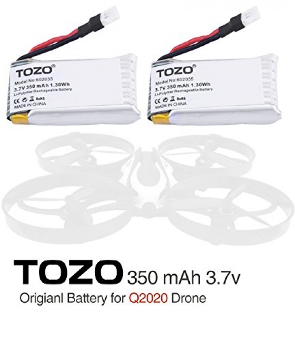 TOZO Q2020-05 Lithium battery three.7V 350mAh for Q2020 and SIMREX X500 [ X500-004 ] X400-V2 Drone RC Quadcopter A long way flung Quadcopter.[ 2PCS ]