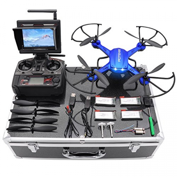 Drone with HD Camera, Potensic F181DH RC Drone Quadcopter RTF Altitude Retain UFO with Stepless-tempo Characteristic, 2MP Camera& 5.8Ghz FPV LCD Camouflage Be conscious &