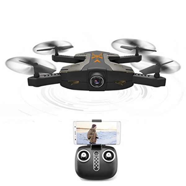 SZJJX RC Drones, Foldable Faraway Hold watch over Wifi Quadcopter FPV VR Helicopter 2.4GHz 6-Axis Gyro 4CH with Large Attitude 2MP HD Camera,