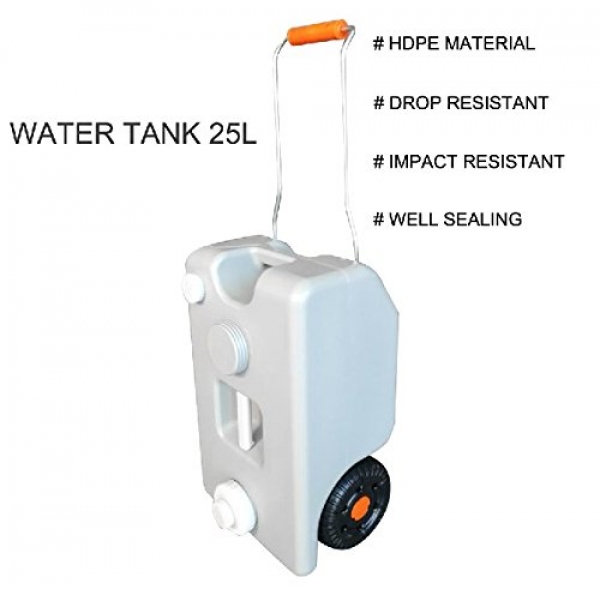 Z ZTDM ZTDM 25L(6.7GAL) Capability Wheel Water Tank Portable Tackle Container Raze Transport for Out of doors Camping Touring Automobile RV (20.87 x 12.Eight x 10.24),