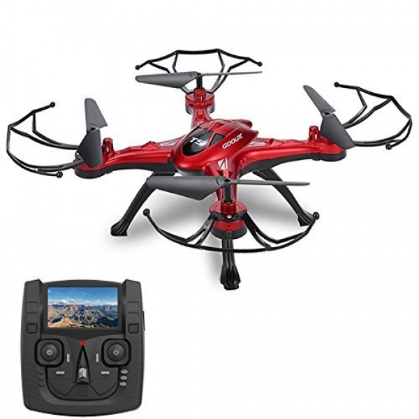GoolRC 5.8G FPV Drone with 2.0MP HD Digicam Are dwelling Video, Headless Mode, One Key Return and 3D Flips RC Quadcopter Height Dangle Easy Cruise for Studying(RED)