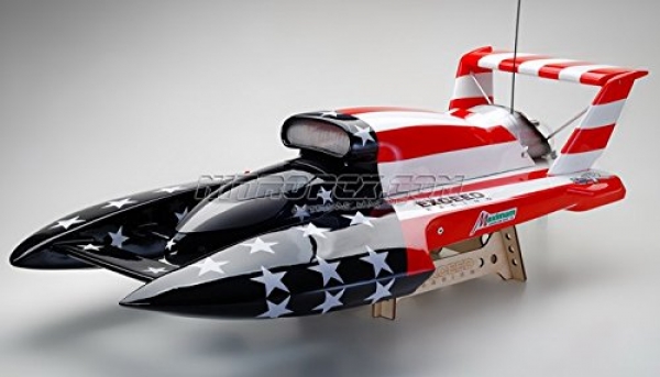 Exceed Racing GS260 Fiberglass STARS & STRIPES 26CC Gasoline Powered HydroPlane Some distance off Control Dawdle Boat (ARTR)