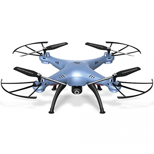 TM USA Syma X5HW Wifi FPV Drone with HD Digicam Live Video Altitude Preserve 2.4Ghz 4CH RC Quadcopter Blue