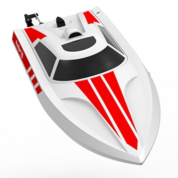 POCO DIVO 2.4Ghz Deep-V Pool Racing Boat RC Vector-28 High Tempo Yacht Radio Control 20-mph Mini Mosquito Craft – White