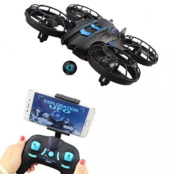 Fistone RC Drone WIFI FPV Quad-rotor 2.4G Four-Axis Gyro Altitude Abet Helicopters Nano Airscrew Transportable Plane 3D Flip Distant Control UFO Exploration multirotors Digital Passion Toys(Blue)