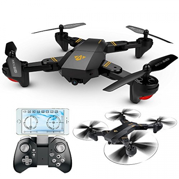 ElementDigital RC Quadcopter Wifi FPV Selfie Drone RTF VISUO XS809HW 2.4G 4CH 6-Axis WIFI Foldable 2.0MP HD 100 twenty°Extensive Perspective 720P Digicam G-Sensor One Key Return Height Aid