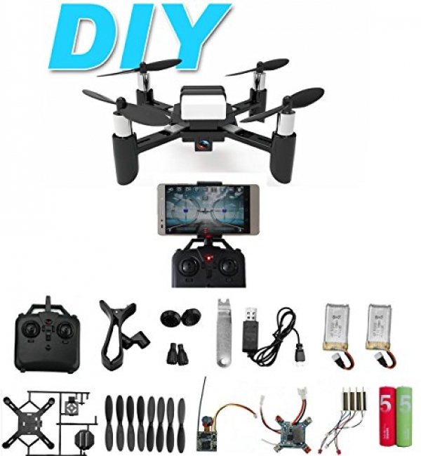 DIY Mini RC Toy Quadcopter Drone Space Constructing Kit With FPV HD Digicam RTF Helicopter For Formative years with Additional Battery and AA Battery for A long way away Controller