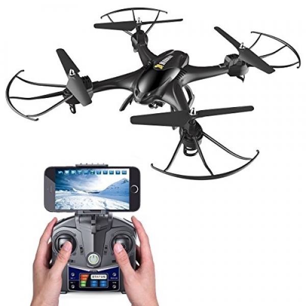 Holy Stone HS200 FPV RC Drone with HD Wifi Digicam Live Feed 2.4GHz 4CH 6-Axis Gyro Quadcopter with Altitude Preserve,