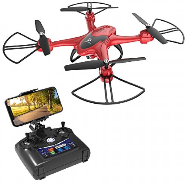 Holy Stone HS200D FPV RC Drone with 720P Camera 120°FOV Live Video WiFi Quadcopter for Beginners and Youth RTF RC Helicopter with Altitude Defend Headless Mode 3D Flips One Key Take-Off/Landing Color Purple
