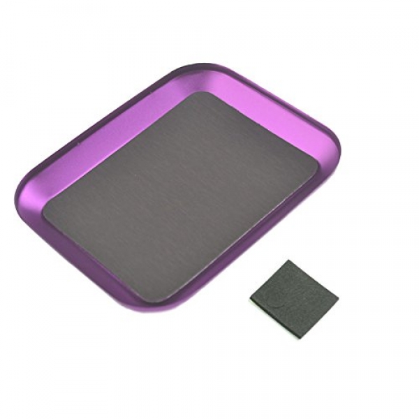 LAFEINA Aluminium Screw Tray with Magnetic Pad for RC Mannequin and Phone Repair (Purple)