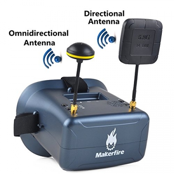 FPV Goggles with DVR 5.8G 40CH Raceband Invent-in 2000mAh Battery with Carrying Case for FPV Racing Drone RC Quadcopter