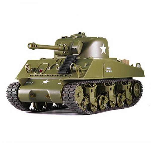 Far away Protect an eye on 2.4Ghz 1/30 Scale US M4A3 Sherman RC IR Battle Tank w/Sound Lights