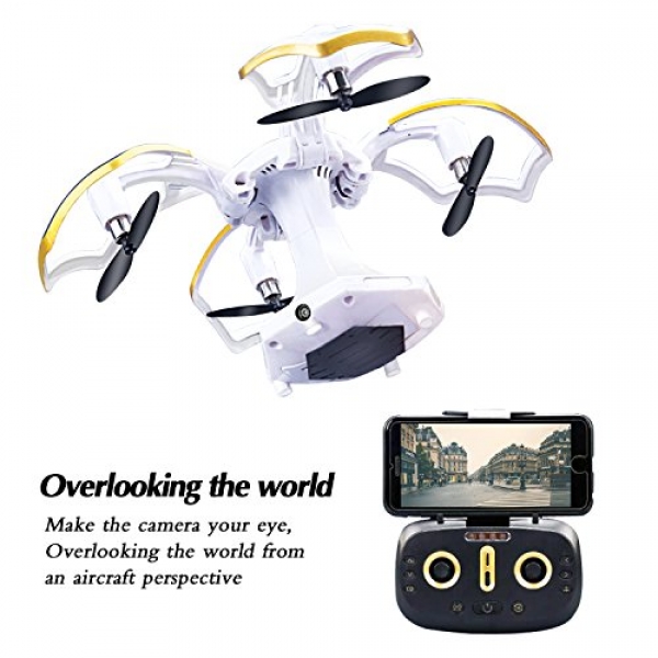 LBKR Tech FPV RC Drone, WiFi Are living Feed RC Quadcopter with HD Digital camera – 2.4Ghz 6-Axis Gyro 4CH Distant Maintain watch over UAV Drone with Altitude Protect,