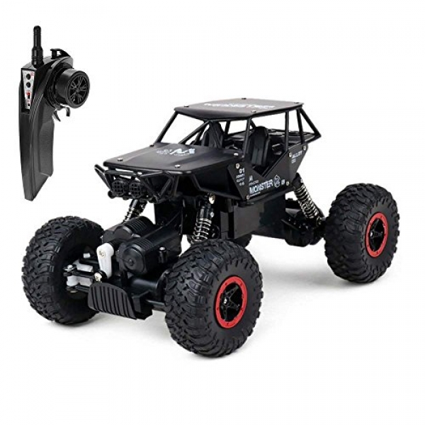 AHAHOO RC Cars 1:18 Scale A long way away Administration Car 2.4Ghz Four wheel drive High Tempo Off Avenue Monster Truck Electrical Rock Climber Desolate tract Buggy Metallic Shell (Shaded)