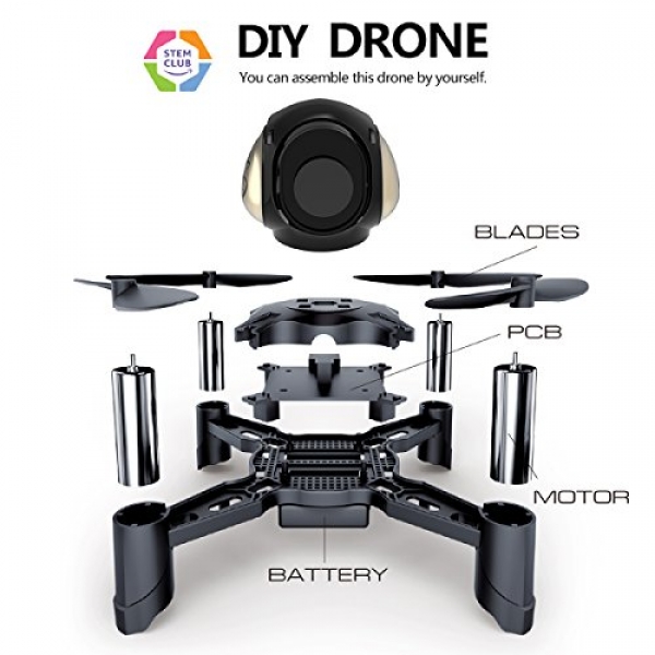 Maxxrace STEM Rc toys DIY Mini Racing Drone Headless Mode 2.4Ghz Nano LED RC Quadcopter Altitude Relief Marvelous for newbies (DIY)