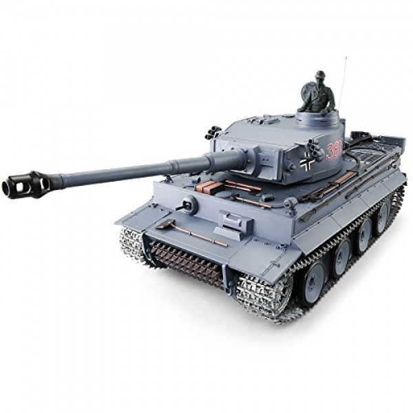 Henglong Some distance-off Regulate 2.4Ghz 1/Sixteen Scale German Tiger I RC Heavy Tank with Metal Equipment and Tracks, Airsoft RC Tank,